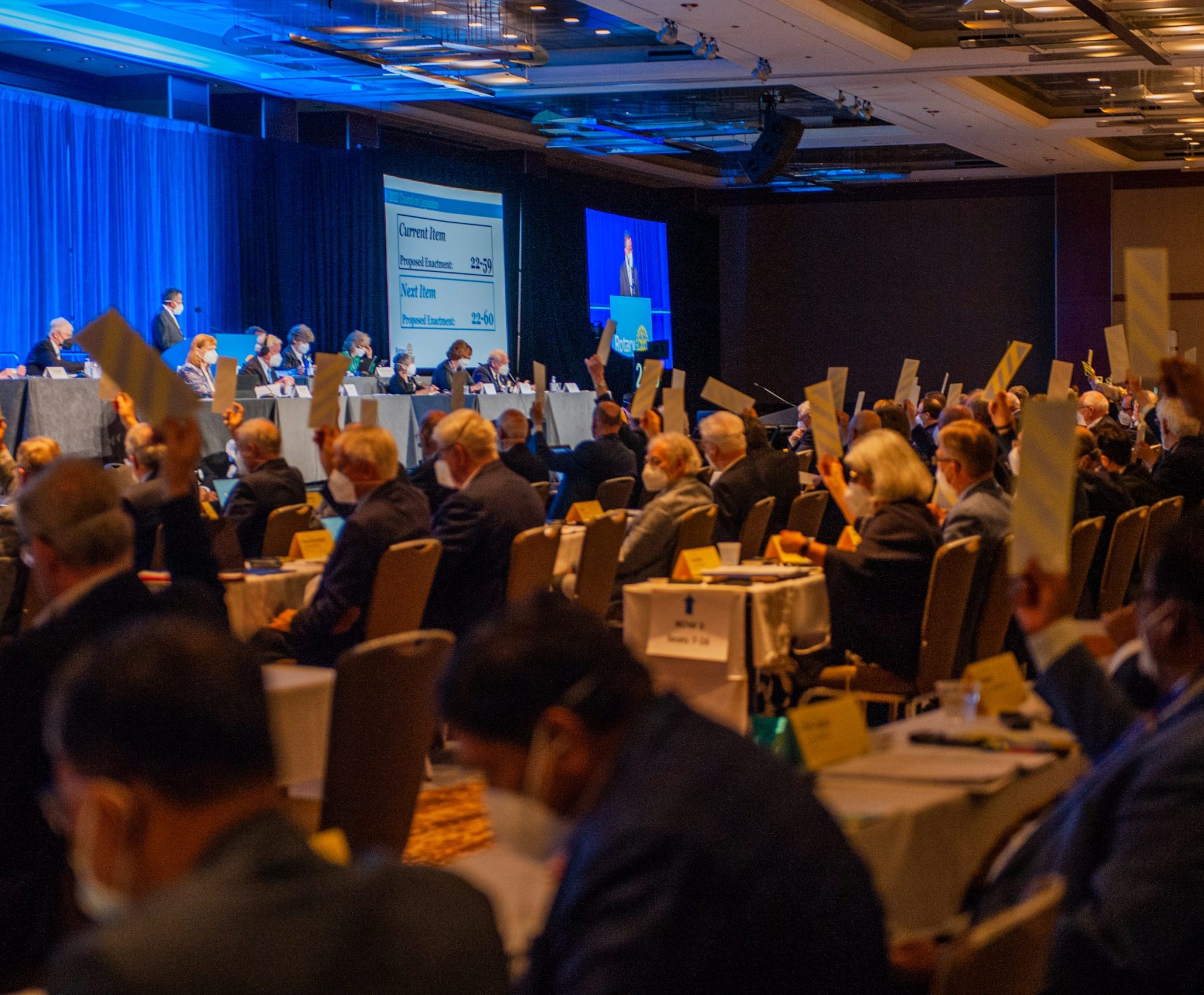 Rotary International's Council on Legislation in the Grand Ballroom at the Hyatt Regency in Chicago, Illinois, USA. 13 April 2022.